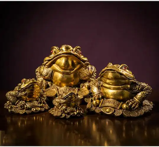 纯铜招财蟾蜍摆件三足金蝉元宝蟾蜍铜器工艺品开业礼品厂家批发