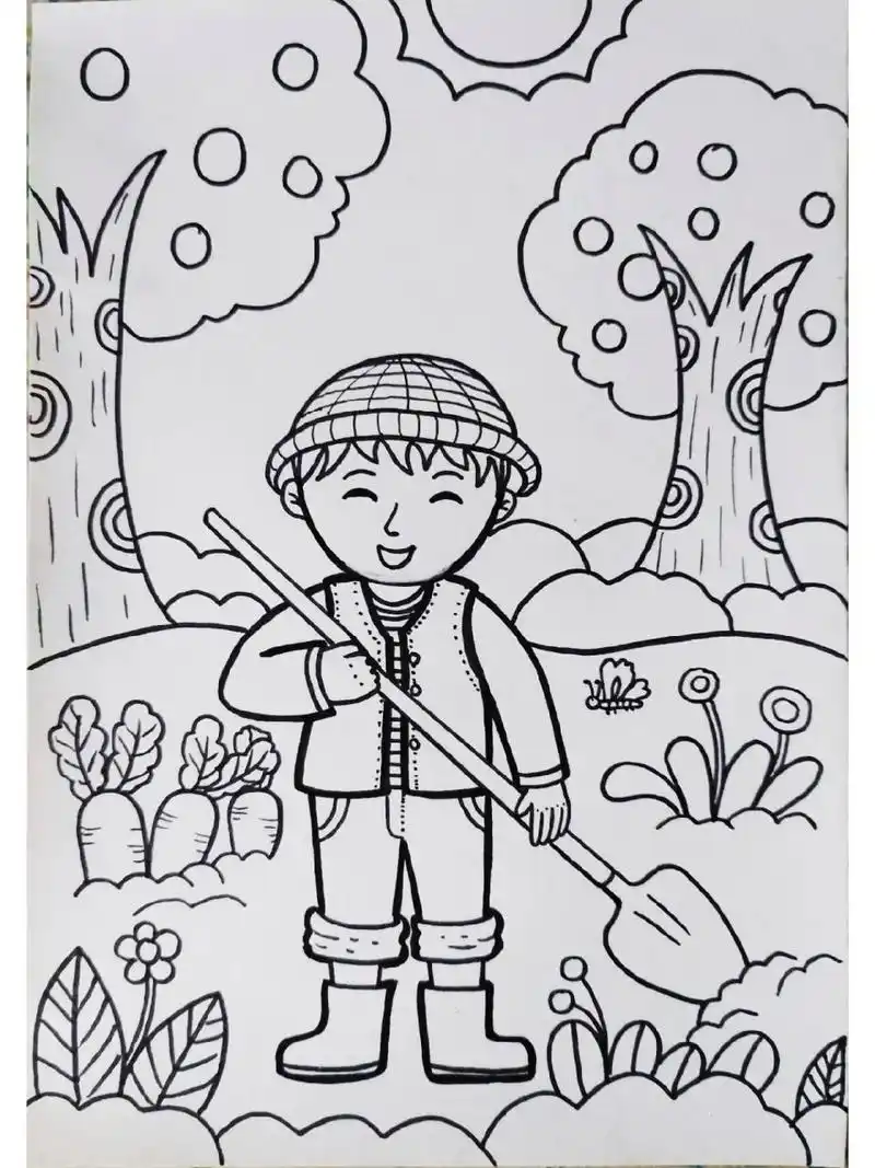 劳动节主题画 劳动最光荣