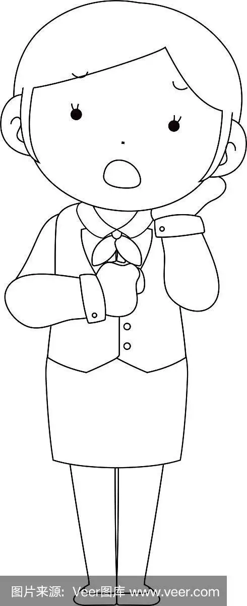 可爱的姿势可爱的女银行职员轮廓