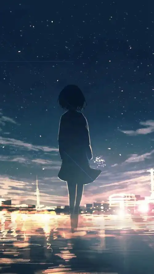 星空下唯美背影手机壁纸