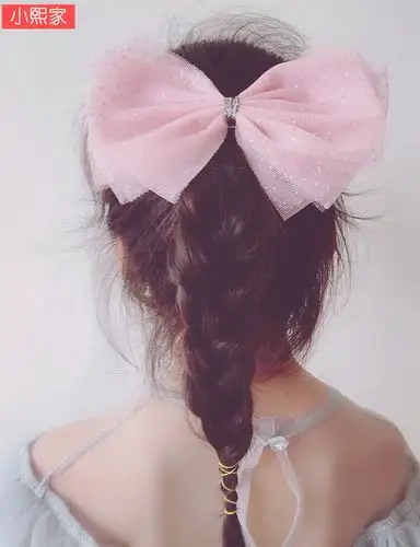 进口张大蝴蝶结发夹韩国发饰女童发卡