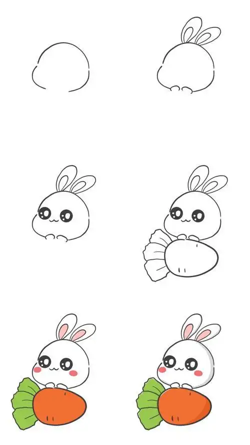 动物简笔画可爱兔子简笔画兔子非常简单8个视频q版兔子萌图简笔画q版