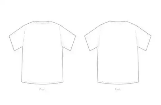 白色t恤正反面模板矢量素材