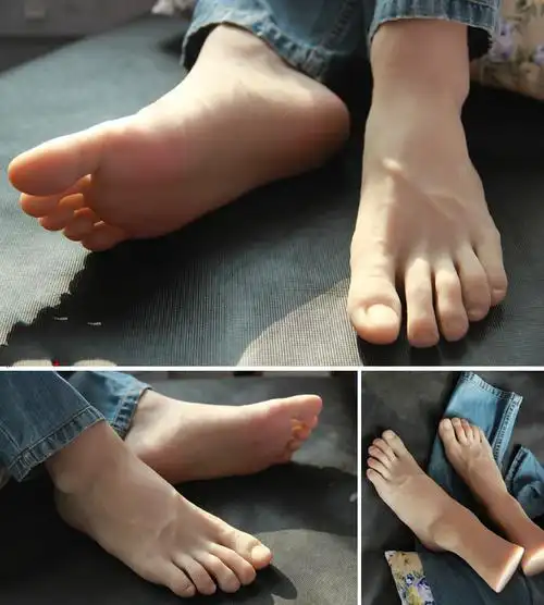 男脚模型仿真足模44码鞋袜拍摄美术绘画教学展示道具模型 一对脚骨骼