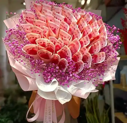 那就9015自己生日快乐98#有钱花花束 #有钱花 - 抖音