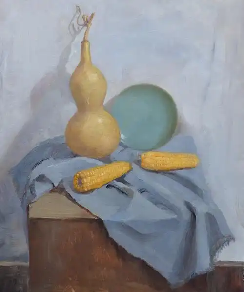 艺术品 油画 布面油画 高磊政 《有葫芦的静物》 0 #art 135104 艺术