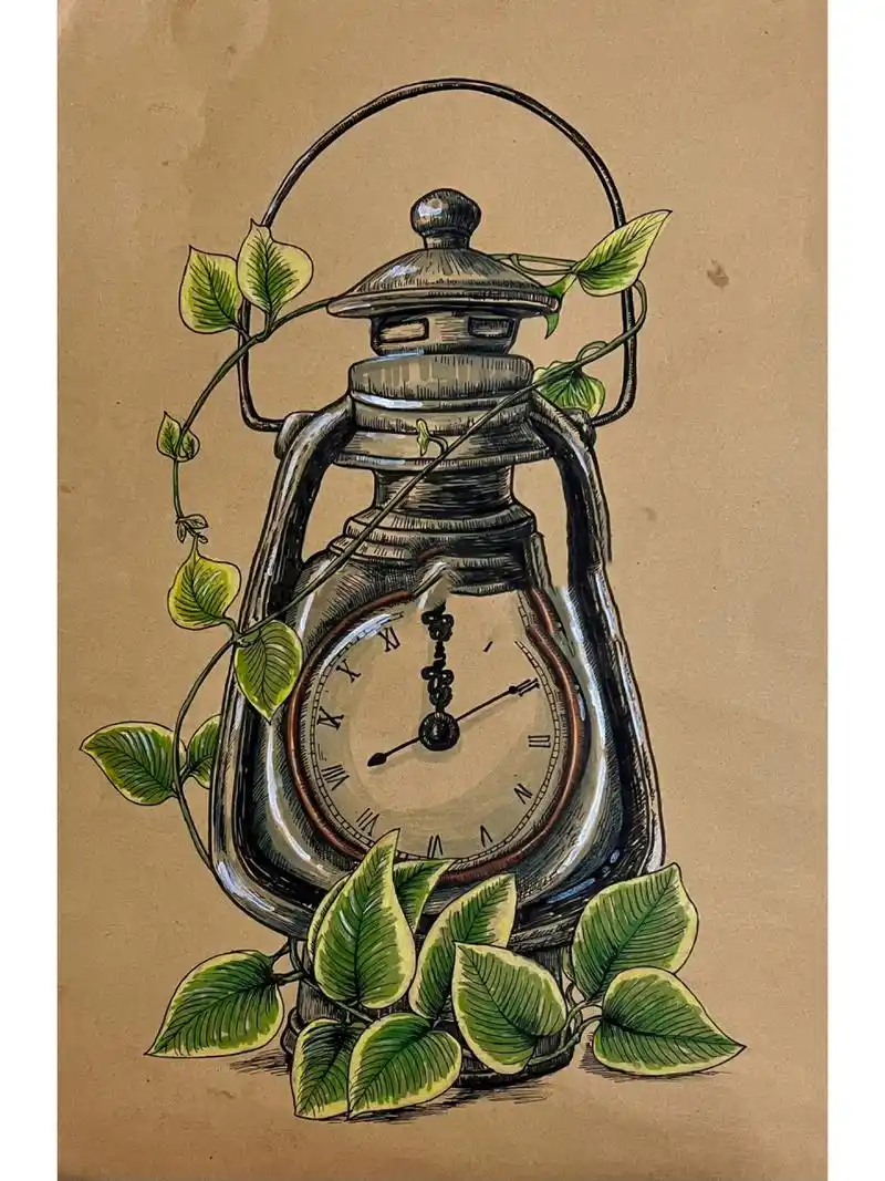 复古钟表线描写生99(步骤参考)