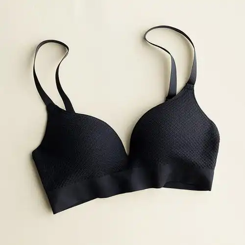 新款式日系少女学生高中可爱甜美透气聚拢无钢圈文胸菱形格薄胸罩内衣