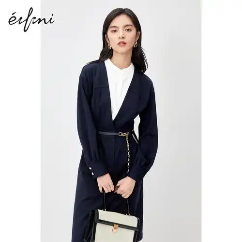 伊芙丽两件连衣裙2020年新款春秋秋装设计轻奢高端连衣裙