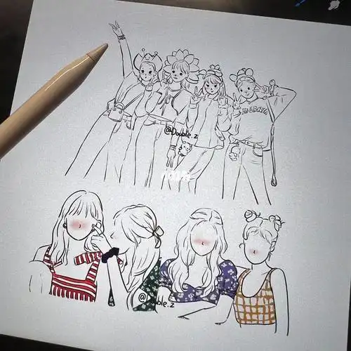 blackpinki简笔画