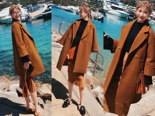 今年流行的焦糖色大衣,配裤子和裙子都特美!