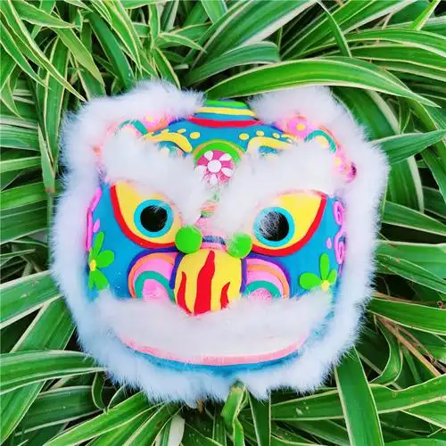 纸浆狮子头白胚新年新春舞狮瑞兽面具大小小号手工制作工具