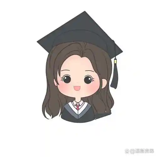 q版简笔|毕业季学士服q版大头情侣头像
