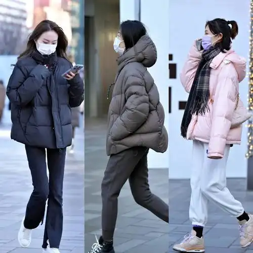 北京街拍有很多小姐姐穿羽绒服利落,会觉得挺括又显瘦,不显臃肿