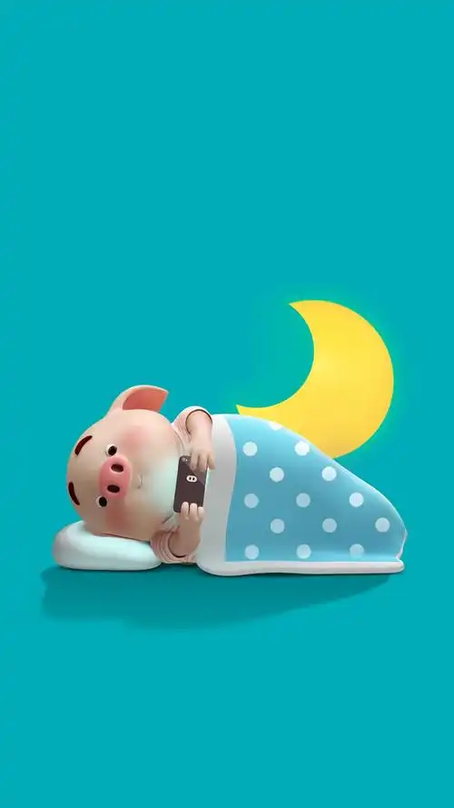 熬夜玩手机的猪小屁,动漫-手机壁纸