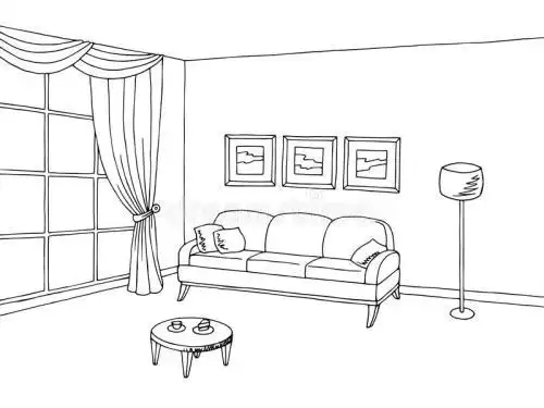我的客厅.简笔画.