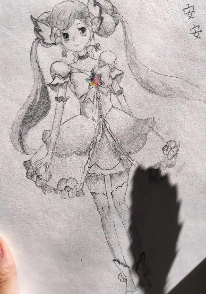 "我是命定的花仙魔法使者,夏 安 安!"#日常瞎画 #夏安安 - 抖音