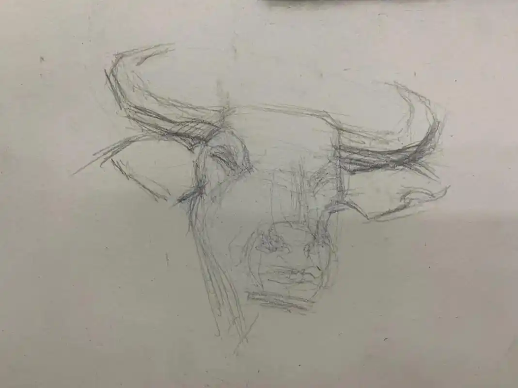 牛气冲天#想画就画 #零基础学画画 #素描动物 - 抖音