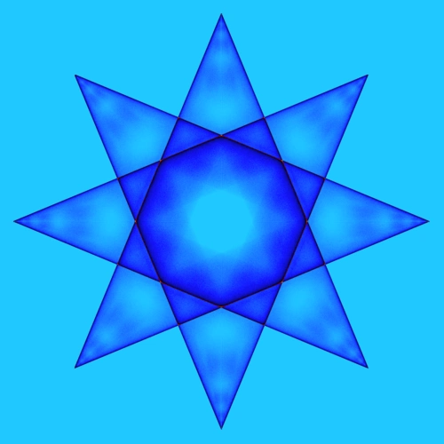 太阳崇拜64幅由算法生成的八芒星图像