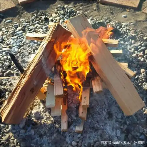 野营技能生火时不使用助燃剂只要纸板箱享受冬天篝火的温暖