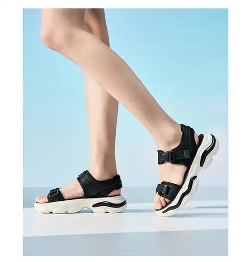 安踏凉鞋女鞋2022秋冬季新款沙滩凉拖外穿厚底休闲 象牙白/黑色-3 39