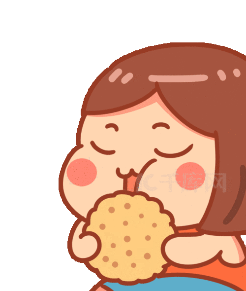 卡通吃货胖女孩能吃饼干吃货节吃东西表情包动图gif美食