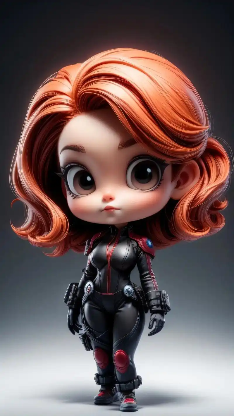 q版黑寡妇.#手机墙纸 #好图分享 #超萌 #漫威英雄 - 抖音