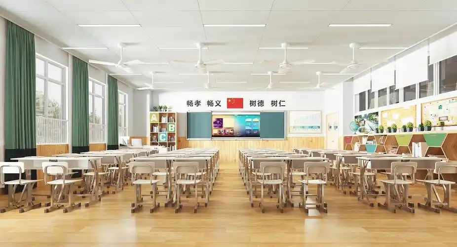设计案例效果图  一个良好的学习环境对孩子的影响是非常重要的,教室