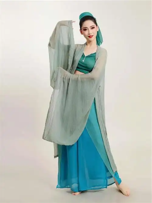 古典练功服女青蛇白蛇舞台剧表演舞蹈演出服民族舞民族服装