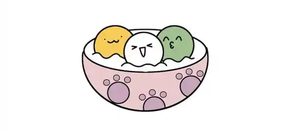 一碗汤圆简笔画怎么画图片