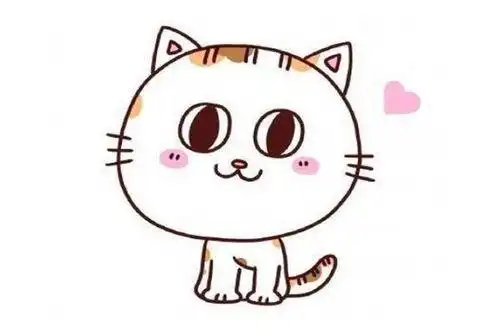 大花猫的简笔画彩色