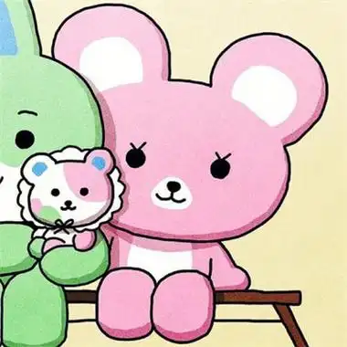 一左一右分开的超可爱卡通情头图片 奶呼呼的微信情侣头像不明显