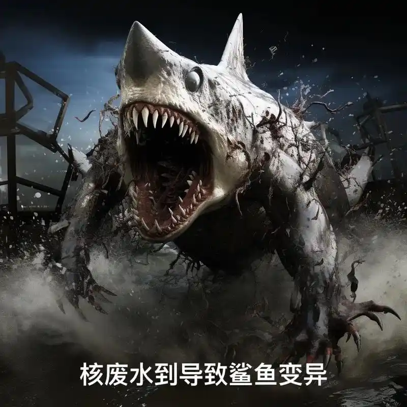 核废水入海,变异的鲨鱼会出手.分享一组筑梦ai生成的图片 # - 抖音