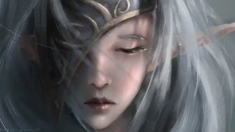 临摹@wlop 哭泣之眼 赫尔德|romvg的地下城与勇士插画图片