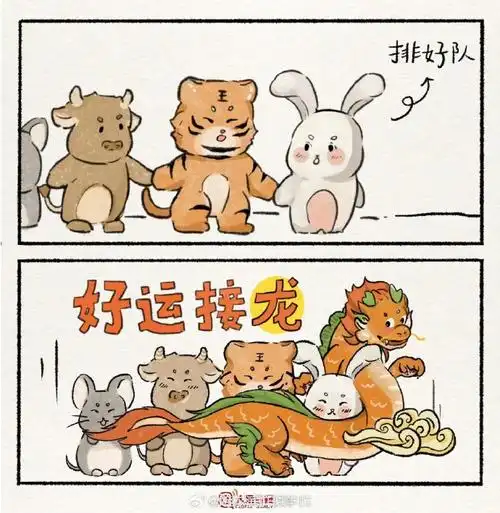 小萌龙祝你万事兴龙##福龙送福小漫画