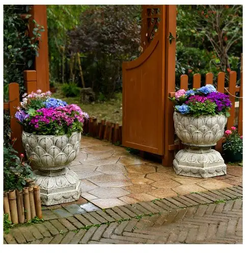 新中式庭院别墅门口落地大型花盆户外装饰创意艺术花槽摆件高花坛 高