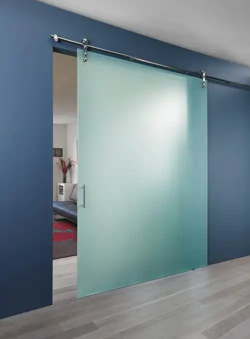 现代室内磨砂玻璃推拉门图片