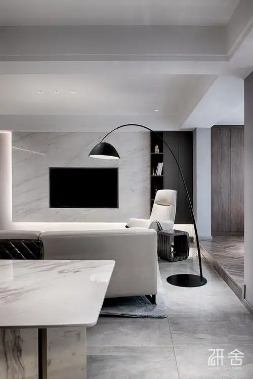 研舍设计|冷静高级灰结合现代科技感,与色彩碰撞出家的温暖