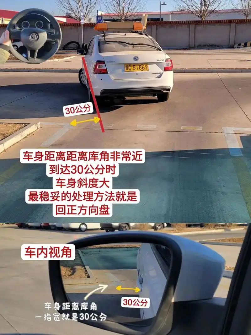 倒车入库,不论左倒库还是右倒库(左倒库看左侧后视镜,右倒库看 - 抖音