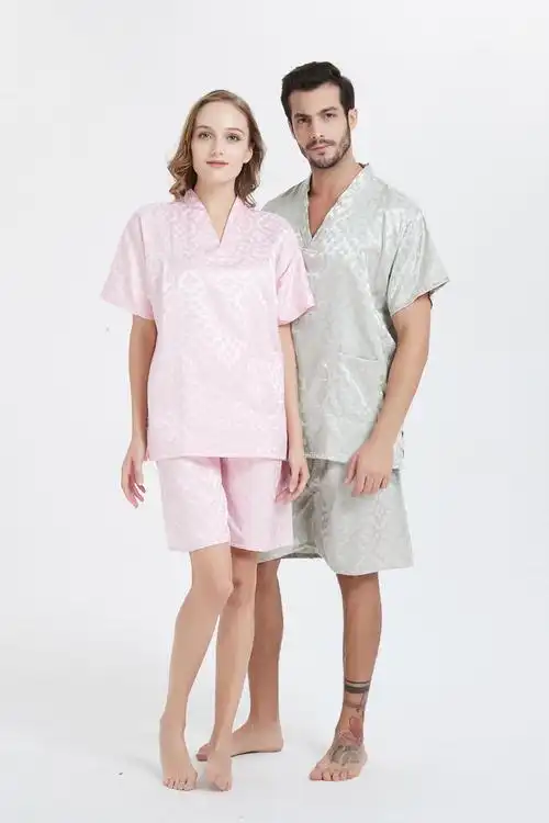 汗蒸服格子款贵宾服酒店浴衣套装桑拿洗浴足疗按摩足浴服男贵宾方格款