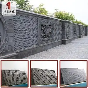 砖雕青砖仿古墙面装饰雕花背景墙浮雕古建门头中式仿古砖地砖