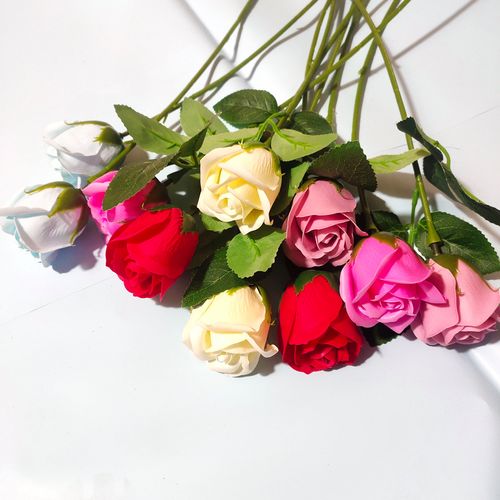 高档仿真玫瑰香皂花插花客厅摆设餐桌摆件婚庆装饰花家居装饰干花