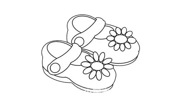 粉色小凉鞋简笔画画法步骤图片