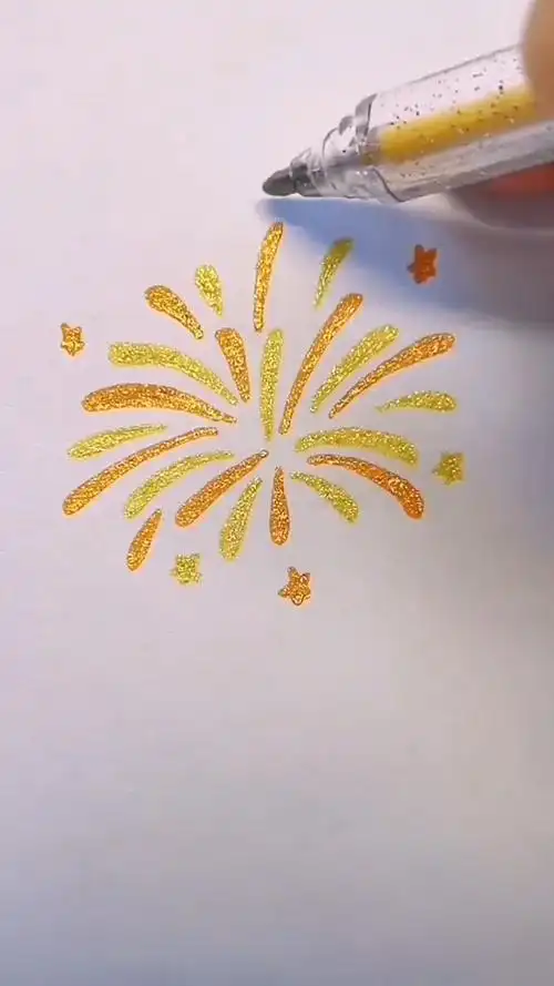 这烟花也太美了吧这也太好看了吧简笔画烟花一起妙妙妙元旦