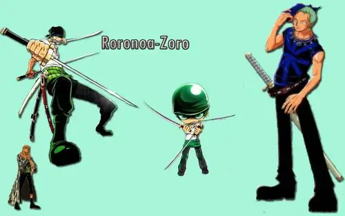 求q版索隆图片 最好是嘴里咬着刀 手里也要拿着刀的 我想画在校服上的