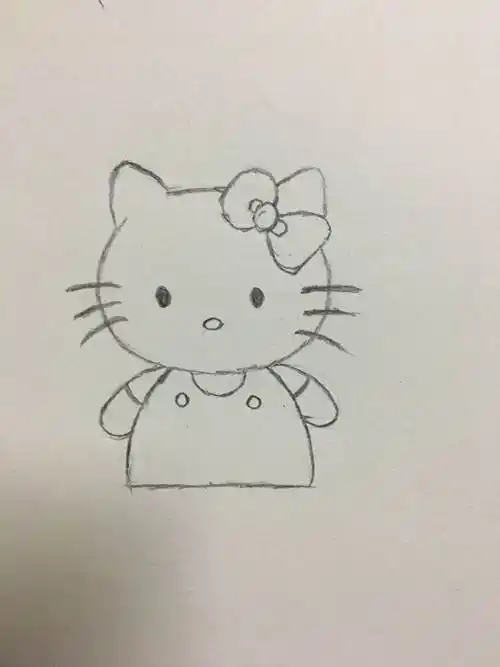 kitty猫简笔画 kitty猫简笔画带颜色