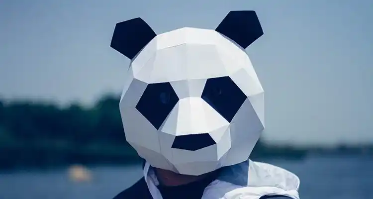 创意动物面具熊猫纸模头套演出化妆晚会表演手工纸艺可爱毕业设计