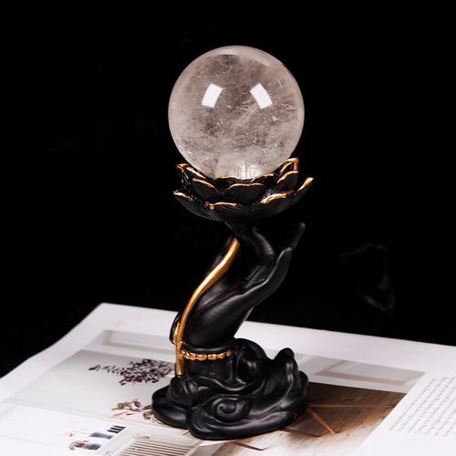 runyangshi天然透明梦幻水晶圆球办公办公桌桌面装饰品居家摆件
