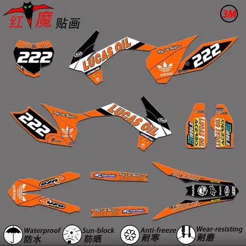 华洋k6r华阳k6艾克亚翔越野摩托车贴花贴画贴纸
