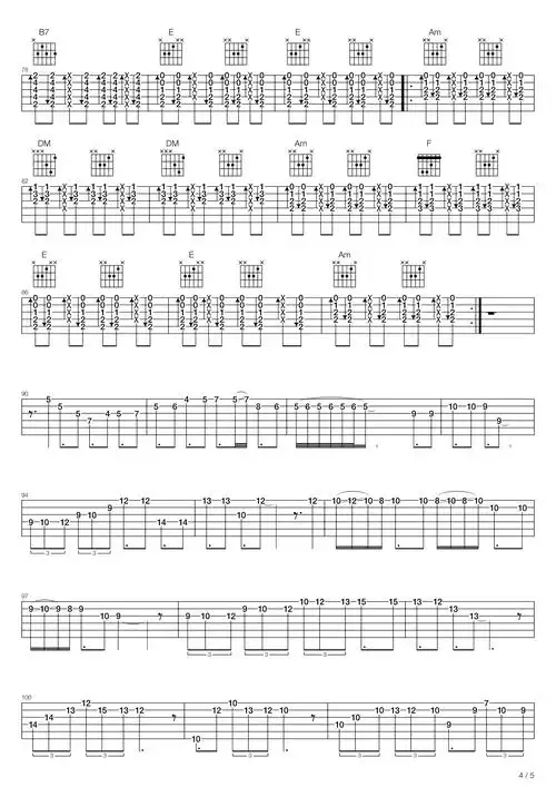 beyond昔日舞曲吉他谱